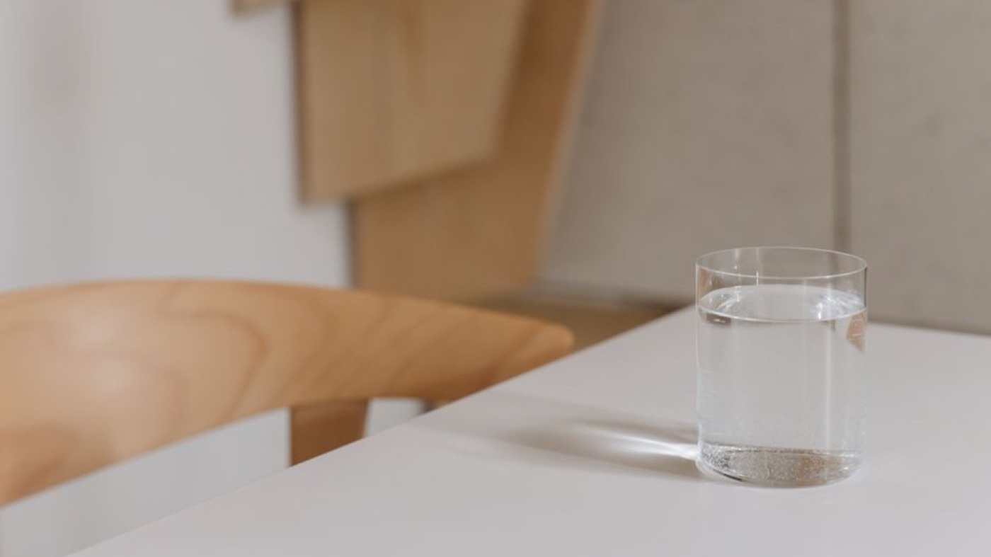 A glass of water